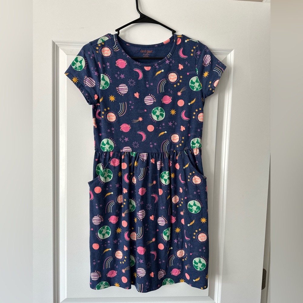 Cat and Jack T-shirt dress, planets/space, girls XL